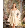 image:imageScarlet Darkness Renaissance Costume Women Chiffon Corset Pirate Mini DressOyster White