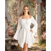 image:imageScarlet Darkness Renaissance Costume Women Chiffon Corset Pirate Mini DressWhite
