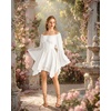 image:imageScarlet Darkness Renaissance Costume Women Chiffon Corset Pirate Mini DressWhite