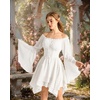 image:imageScarlet Darkness Renaissance Costume Women Chiffon Corset Pirate Mini DressWhite
