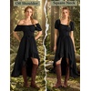 image:imageScarlet Darkness Renaissance Costume Women High Low Summer Corset DressBlack