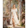 image:imageScarlet Darkness Renaissance Costume Women High Low Summer Corset DressWhite
