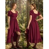 image:imageScarlet Darkness Renaissance Costume Women High Low Summer Corset DressWine