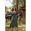image:imageScarlet Darkness Renaissance Costume Women Peasant Medieval Maxi DressArmy Green