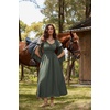 image:imageScarlet Darkness Renaissance Costume Women Peasant Medieval Maxi DressArmy Green