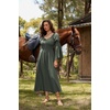 image:imageScarlet Darkness Renaissance Costume Women Peasant Medieval Maxi DressArmy Green