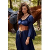 image:imageScarlet Darkness Renaissance Costume Women Peasant Medieval Maxi DressNavy Blue