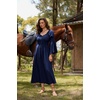 image:imageScarlet Darkness Renaissance Costume Women Peasant Medieval Maxi DressNavy Blue