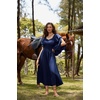 image:imageScarlet Darkness Renaissance Costume Women Peasant Medieval Maxi DressNavy Blue