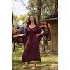 image:imageScarlet Darkness Renaissance Costume Women Peasant Medieval Maxi DressWine Red