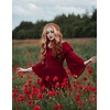 image:imageScarlet Darkness Renaissance Dress Women Corset Peasant Witch CostumeDark Red