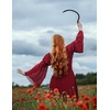 image:imageScarlet Darkness Renaissance Dress Women Corset Peasant Witch CostumeDark Red