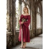image:imageScarlet Darkness Renaissance Dress Women Corset Peasant Witch CostumeDark Red