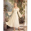 image:imageScarlet Darkness Renaissance Dress Women Corset Peasant Witch CostumeOyster White