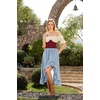 image:imageScarlet Darkness Renaissance Midi Skirt Asymmetrical Summer Flowy SkirtsLight Blue