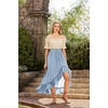 image:imageScarlet Darkness Renaissance Midi Skirt Asymmetrical Summer Flowy SkirtsLight Blue