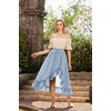 image:imageScarlet Darkness Renaissance Midi Skirt Asymmetrical Summer Flowy SkirtsLight Blue