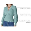 image:imageScarlet Darkness Renaissance Shirt Women Long Sleeve V Neck Peasant TopsBaby Blue
