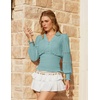 image:imageScarlet Darkness Renaissance Shirt Women Long Sleeve V Neck Peasant TopsBaby Blue