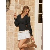 image:imageScarlet Darkness Renaissance Shirt Women Long Sleeve V Neck Peasant TopsBlack