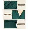 image:imageScarlet Darkness Renaissance Shirt Women Long Sleeve V Neck Peasant TopsBlue Green