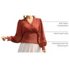 image:imageScarlet Darkness Renaissance Shirt Women Long Sleeve V Neck Peasant TopsBurnt Orange