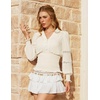 image:imageScarlet Darkness Renaissance Shirt Women Long Sleeve V Neck Peasant TopsCream