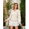 image:imageScarlet Darkness Renaissance Shirt Women Long Sleeve V Neck Peasant TopsCream