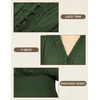image:imageScarlet Darkness Renaissance Shirt Women Long Sleeve V Neck Peasant TopsDark Green