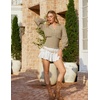 image:imageScarlet Darkness Renaissance Shirt Women Long Sleeve V Neck Peasant TopsKhaki