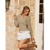 image:imageScarlet Darkness Renaissance Shirt Women Long Sleeve V Neck Peasant TopsKhaki