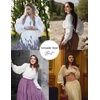 image:imageScarlet Darkness Renaissance Shirt Women Long Sleeve V Neck Peasant TopsWhite