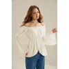 image:imageScarlet Darkness Renaissance Shirt Women Off Shoulder Bell Sleeve Tops Pirate Peasant BlouseBeige