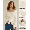 image:imageScarlet Darkness Renaissance Shirt Women Off Shoulder Bell Sleeve Tops Pirate Peasant BlouseBeige