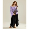 image:imageScarlet Darkness Renaissance Shirt Women Off Shoulder Bell Sleeve Tops Pirate Peasant BlouseLight Purple