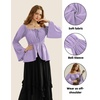 image:imageScarlet Darkness Renaissance Shirt Women Off Shoulder Bell Sleeve Tops Pirate Peasant BlouseLight Purple