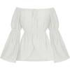 image:imageScarlet Darkness Renaissance Shirt Women Off Shoulder Bell Sleeve Tops Pirate Peasant BlouseWhite