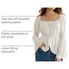 image:imageScarlet Darkness Renaissance Shirt Women Off Shoulder Bell Sleeve Tops Pirate Peasant BlouseWhite