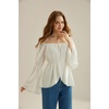 image:imageScarlet Darkness Renaissance Shirt Women Off Shoulder Bell Sleeve Tops Pirate Peasant BlouseWhite