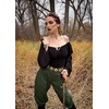 image:imageScarlet Darkness Renaissance Shirt Women Pirate Peasant Off Shoulder TopsBlack