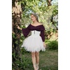 image:imageScarlet Darkness Renaissance Shirt Women Pirate Peasant Off Shoulder TopsDark Purple