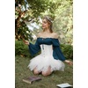 image:imageScarlet Darkness Renaissance Shirt Women Pirate Peasant Off Shoulder TopsDeep Peacock Blue