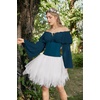 image:imageScarlet Darkness Renaissance Shirt Women Pirate Peasant Off Shoulder TopsDeep Peacock Blue