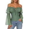 image:imageScarlet Darkness Renaissance Shirt Women Pirate Peasant Off Shoulder TopsGreen Bay