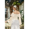 image:imageScarlet Darkness Renaissance Shirt Women Pirate Peasant Off Shoulder TopsIvory White