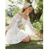 image:imageScarlet Darkness Renaissance Shirt Women Pirate Peasant Off Shoulder TopsWhite