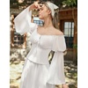 image:imageScarlet Darkness Renaissance Shirt Women Pirate Peasant Off Shoulder TopsWhite