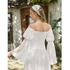 image:imageScarlet Darkness Renaissance Shirt Women Pirate Peasant Off Shoulder TopsWhite
