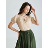 image:imageScarlet Darkness Renaissance Shirt Women Summer Off Shoulder Short Sleeve Peasant TopsApricot