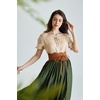 image:imageScarlet Darkness Renaissance Shirt Women Summer Off Shoulder Short Sleeve Peasant TopsApricot